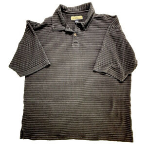 Tommy Bahama Polo XL silk cotton charcoal gray Preppy classic weekend casual EUC